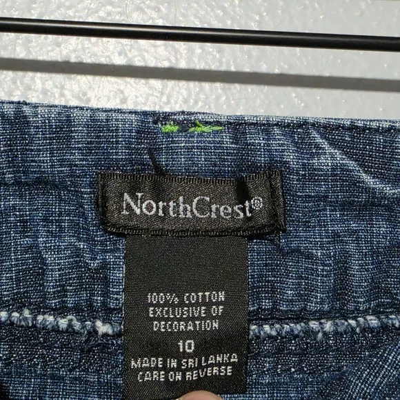 Vintage NORTHCREST Denim Skirt Womens Size 10 Blue Knee Length Minimalist 90s - Picture 5 of 10